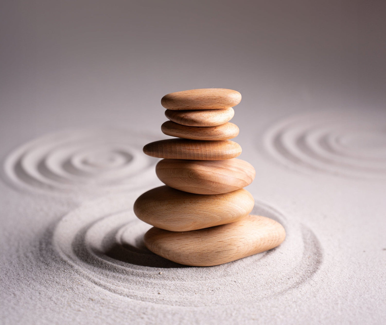 Wooden stacking pebbles