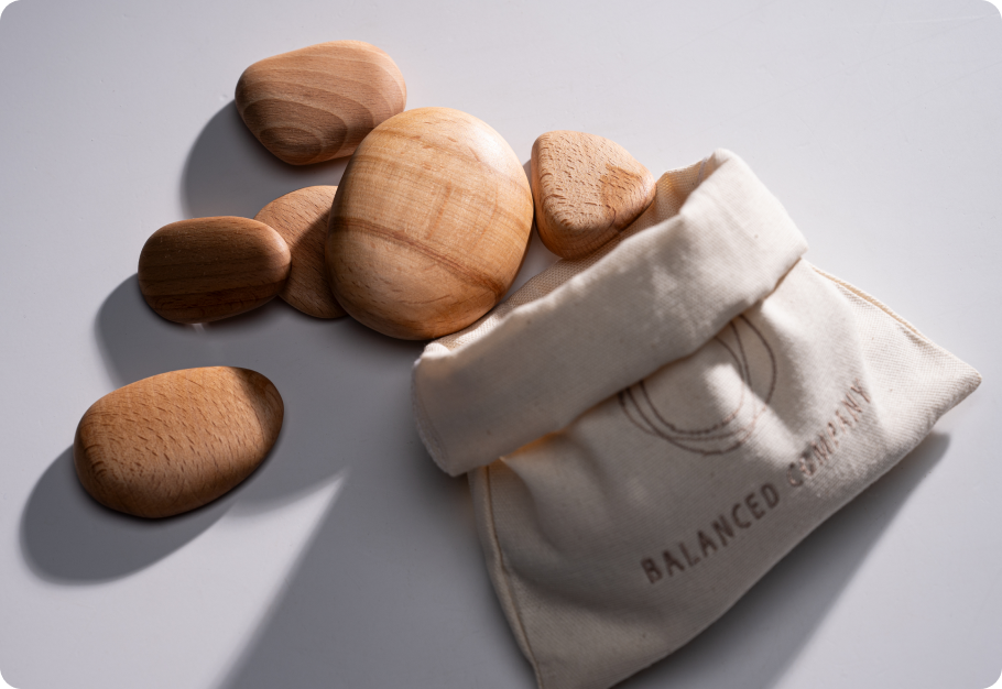 Wooden stacking pebbles