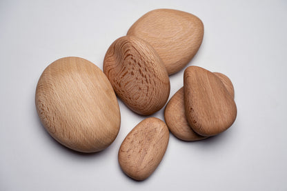 Wooden stacking pebbles